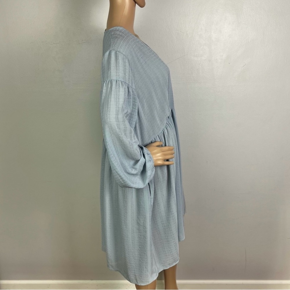 NEW SAMSØE SAMSØE BLUE STRIPED MINI DRESS - Picture 5 of 9
